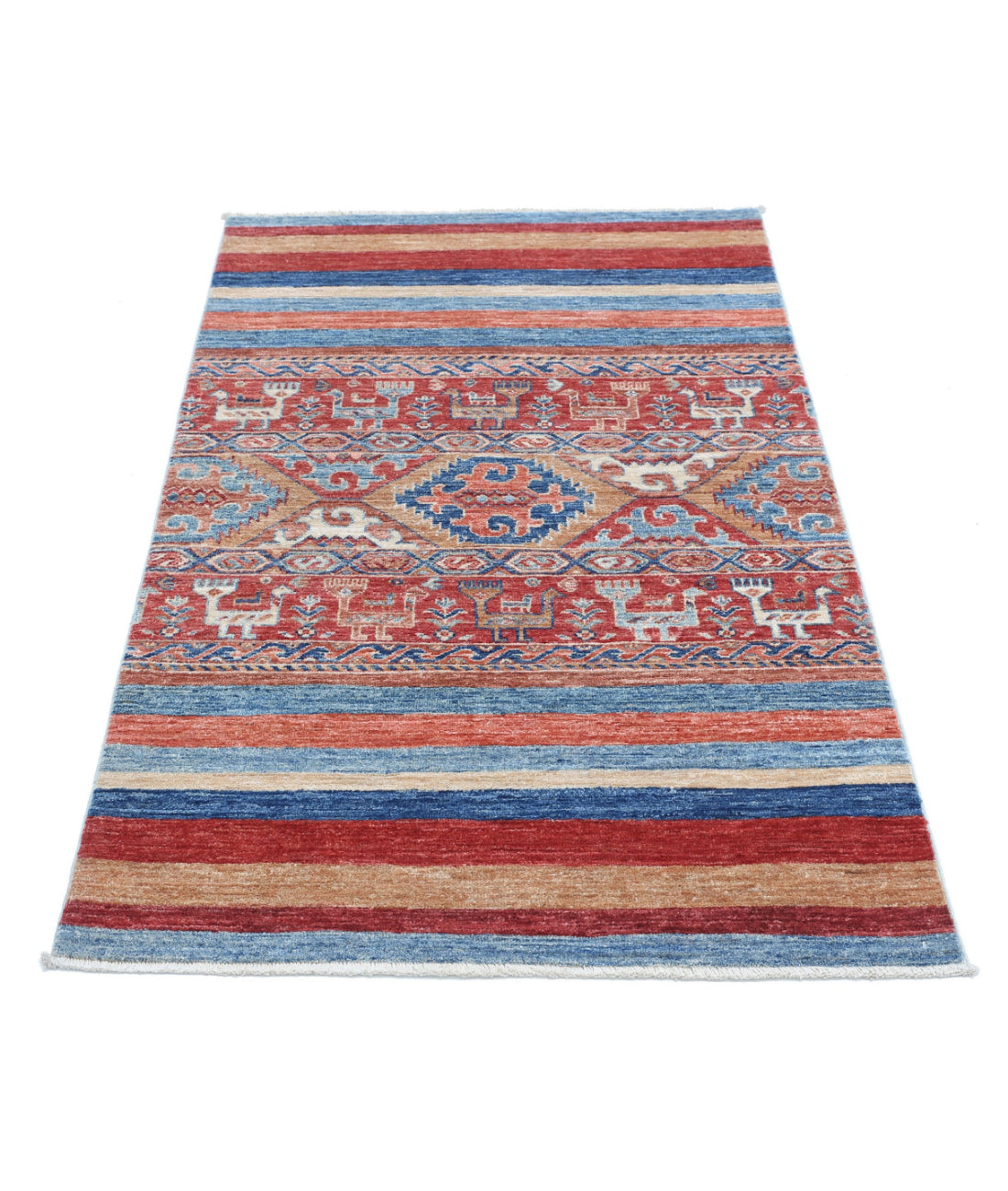 Hand Knotted Khurjeen Wool Rug - 2'11'' x 4'10'' 2'11'' x 4'10'' (88 X 145) / Multi / Multi
