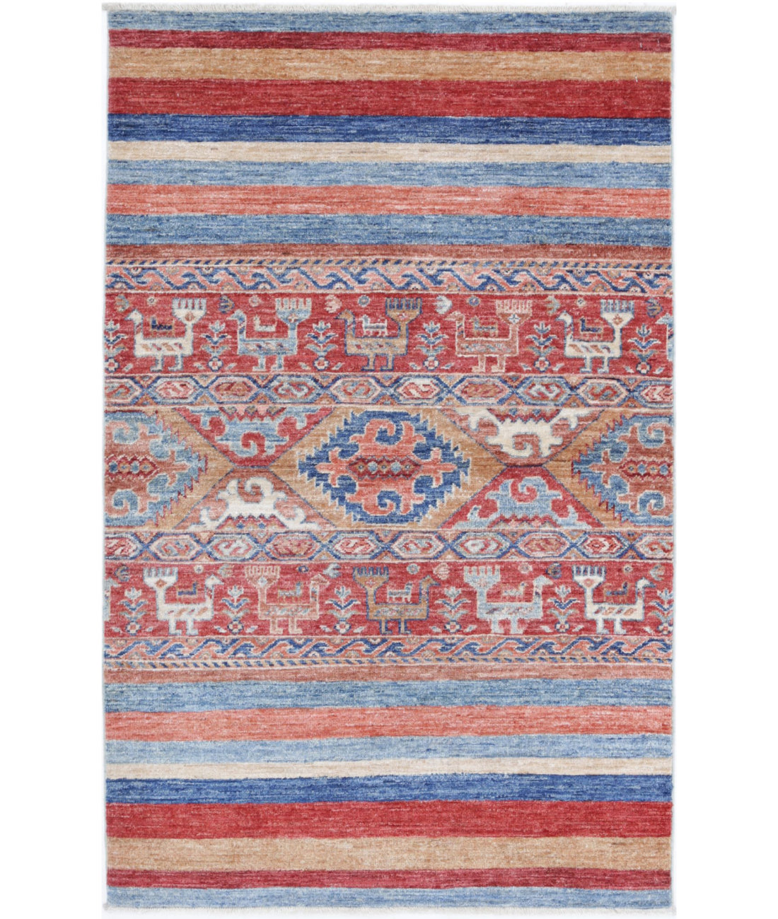 Hand Knotted Khurjeen Wool Rug - 2'11'' x 4'10''