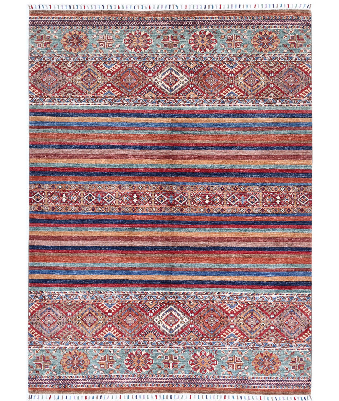 Hand Knotted Khurjeen Wool Rug - 5&#39;9&#39;&#39; x 7&#39;10&#39;&#39; 5&#39;9&#39;&#39; x 7&#39;10&#39;&#39; (173 X 235) / Multi / Multi