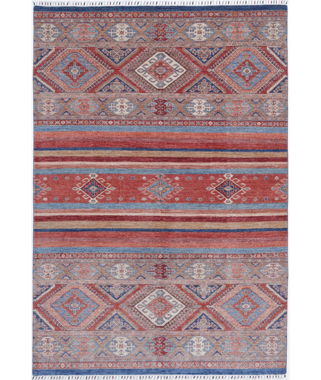 Hand Knotted Khurjeen Wool Rug - 6&#39;8&#39;&#39; x 9&#39;7&#39;&#39; 6&#39;8&#39;&#39; x 9&#39;7&#39;&#39; (200 X 288) / Multi / Multi