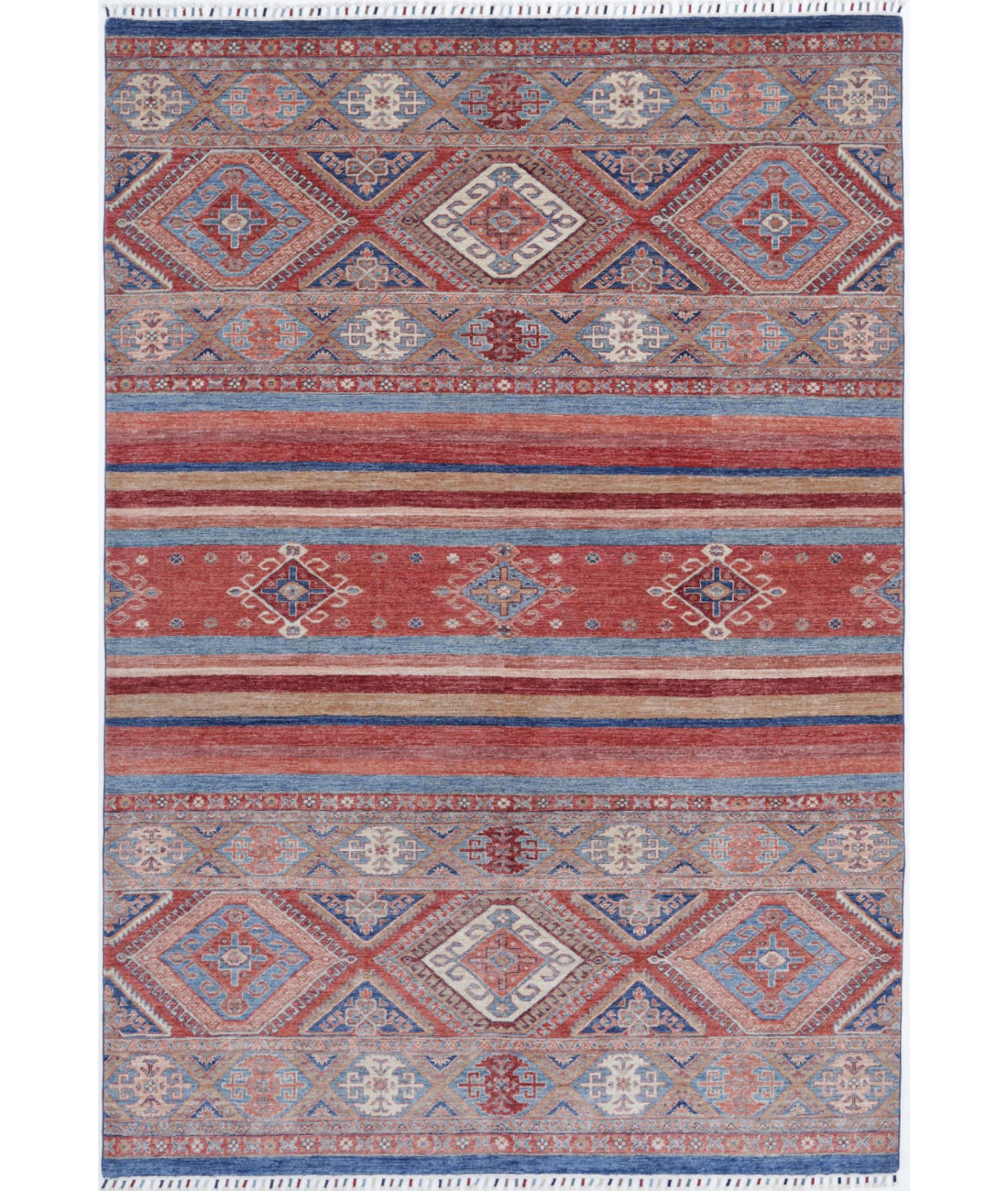 Hand Knotted Khurjeen Wool Rug - 6'8'' x 9'7''