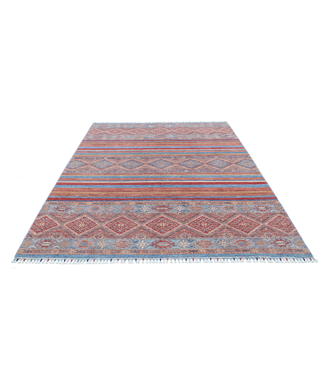 Hand Knotted Khurjeen Wool Rug - 6'8'' x 9'3'' 6'8'' x 9'3'' (200 X 278) / Multi / Multi