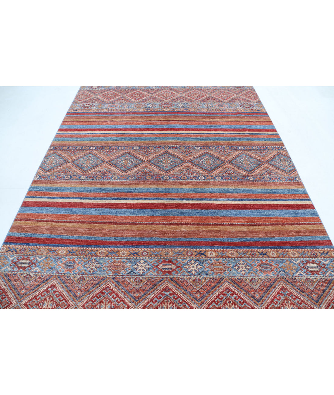 Hand Knotted Khurjeen Wool Rug - 6'8'' x 9'3'' 6'8'' x 9'3'' (200 X 278) / Multi / Multi