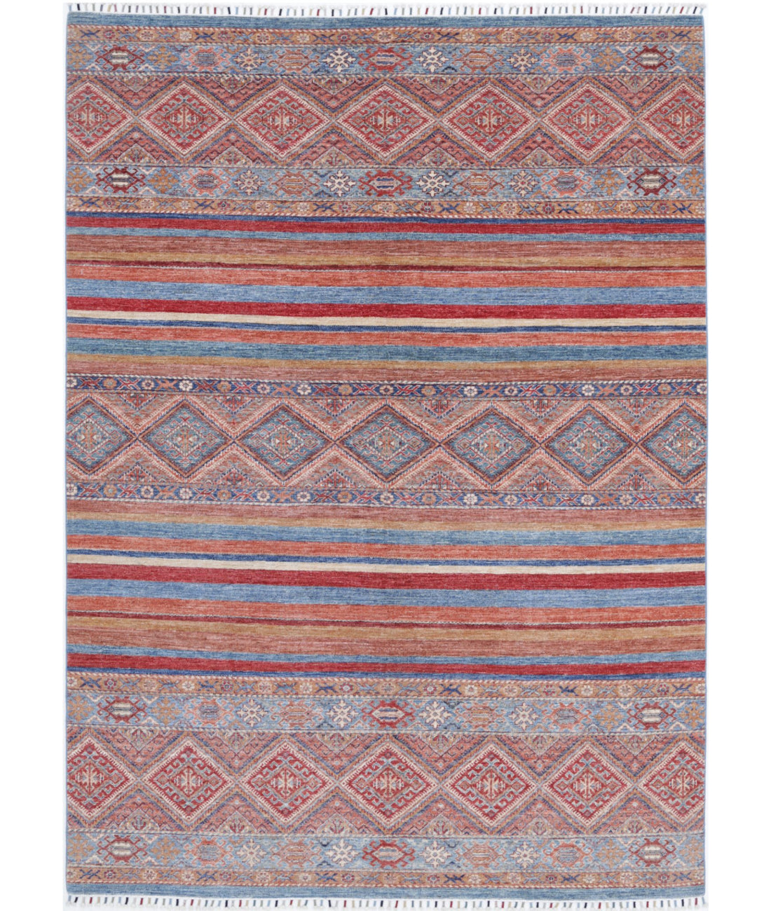 Hand Knotted Khurjeen Wool Rug - 6'8'' x 9'3''