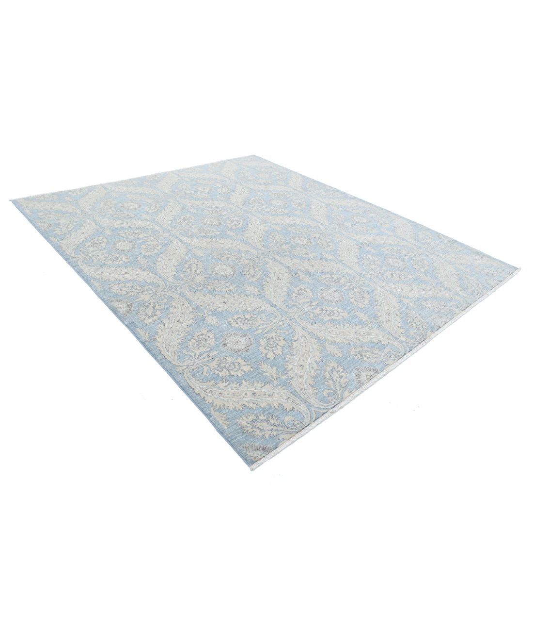 Hand Knotted Serenity Artemix Wool Rug - 8'1'' x 9'4'' 8'1'' x 9'4'' (243 X 280) / Blue / Beige
