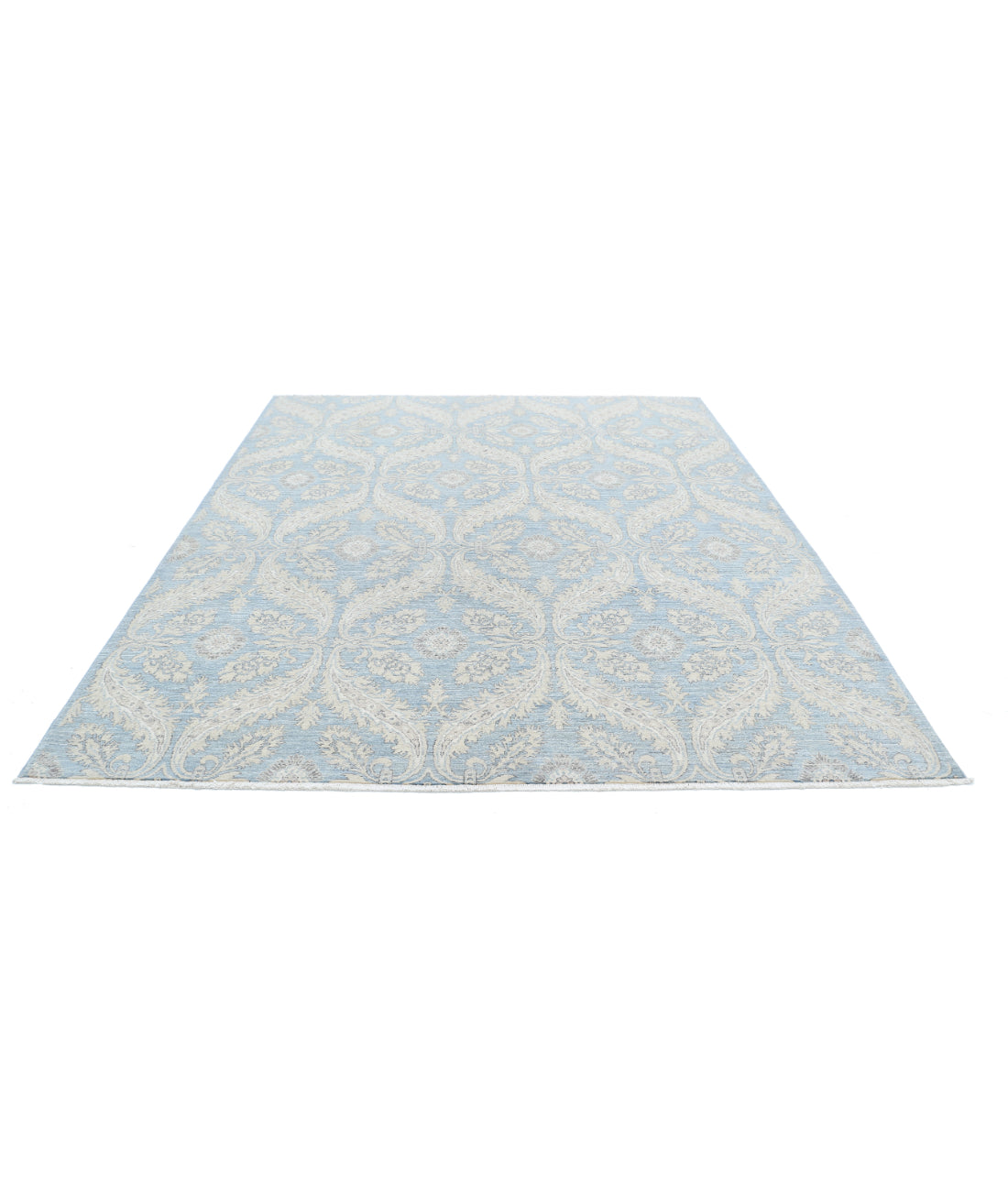 Hand Knotted Serenity Artemix Wool Rug - 8'1'' x 9'4'' 8'1'' x 9'4'' (243 X 280) / Blue / Beige