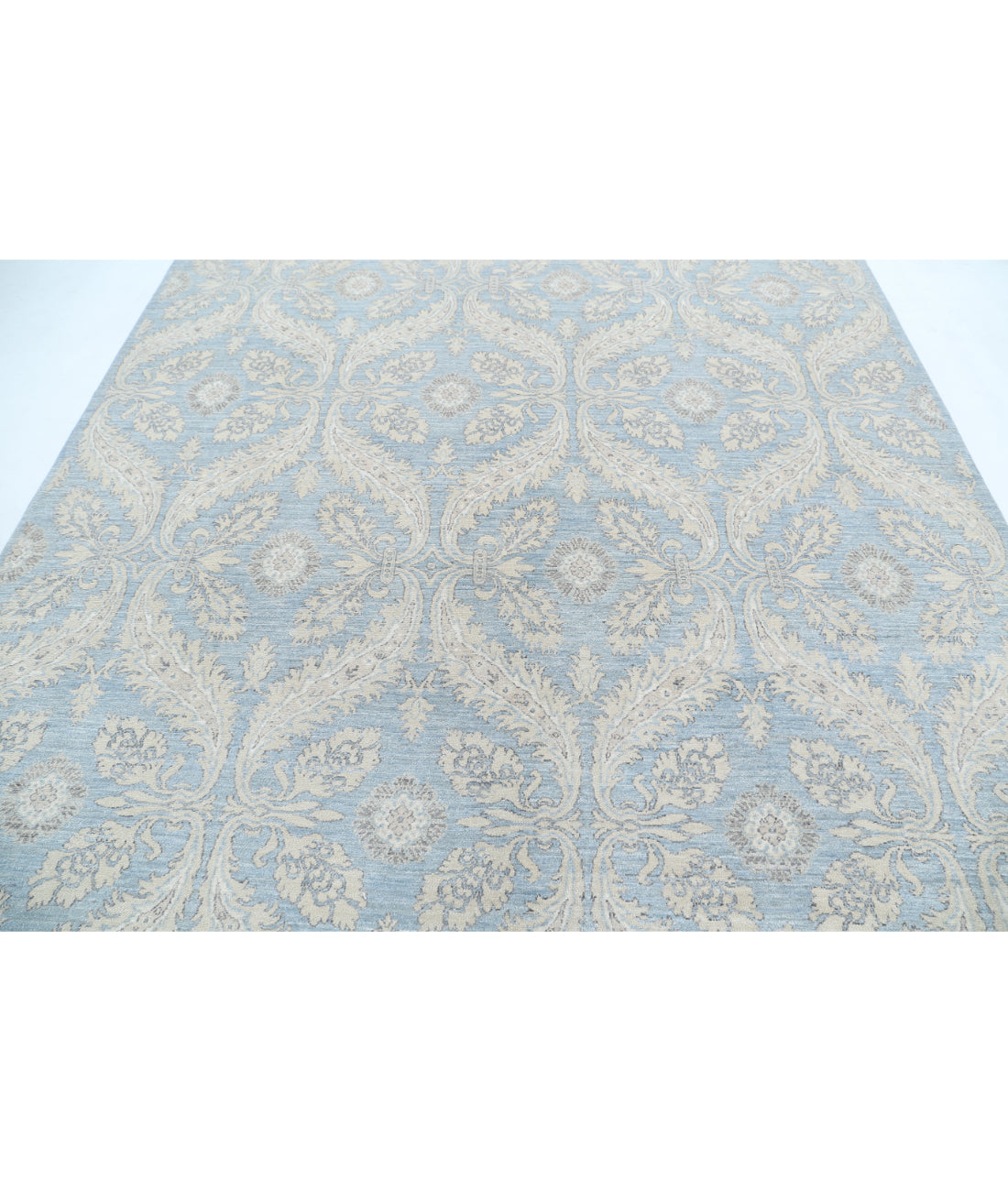 Hand Knotted Serenity Artemix Wool Rug - 8'1'' x 9'4'' 8'1'' x 9'4'' (243 X 280) / Blue / Beige