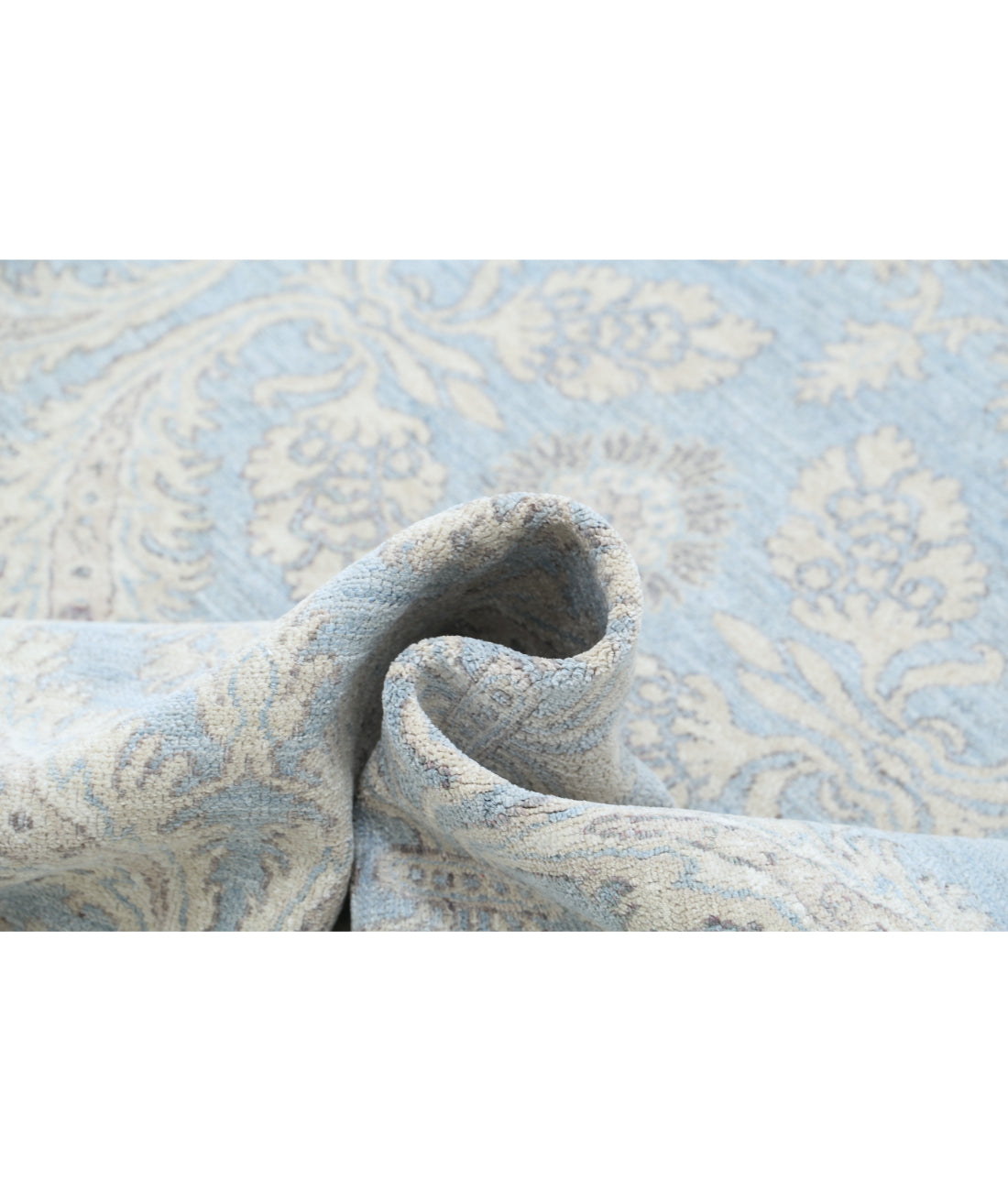 Hand Knotted Serenity Artemix Wool Rug - 8'1'' x 9'4'' 8'1'' x 9'4'' (243 X 280) / Blue / Beige