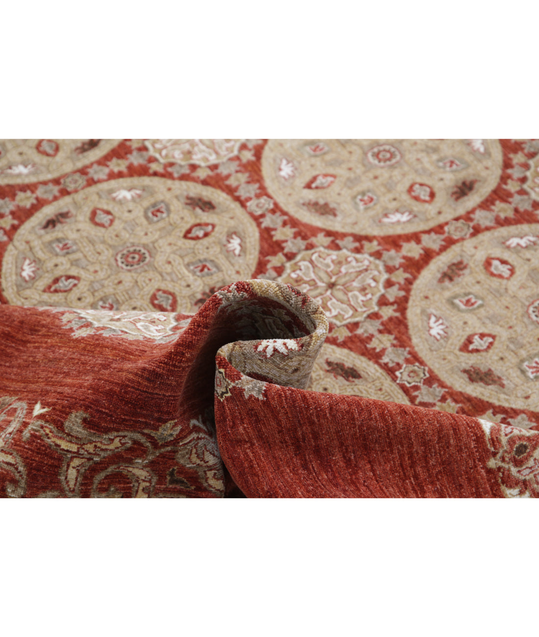 Hand Knotted Artemix Wool Rug - 8'9'' x 12'0'' 8'9'' x 12'0'' (263 X 360) / Rust / Taupe