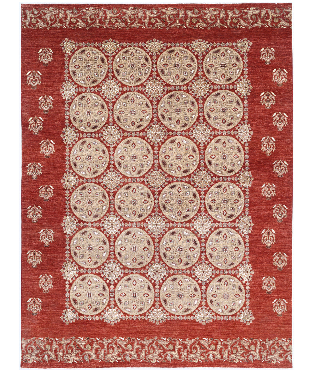 Hand Knotted Artemix Wool Rug - 8&#39;9&#39;&#39; x 12&#39;0&#39;&#39; 8&#39;9&#39;&#39; x 12&#39;0&#39;&#39; (263 X 360) / Rust / Taupe