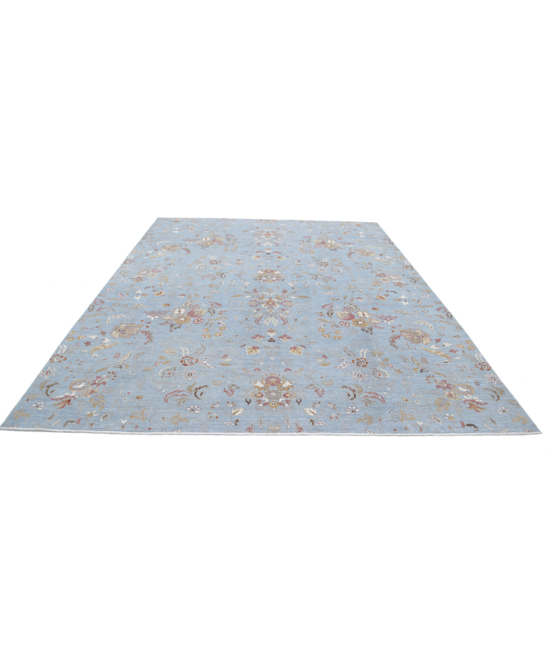 Hand Knotted Artemix Wool & Silk Rug - 8'11'' x 11'7'' 8'11'' x 11'7'' (268 X 348) / Blue / Red