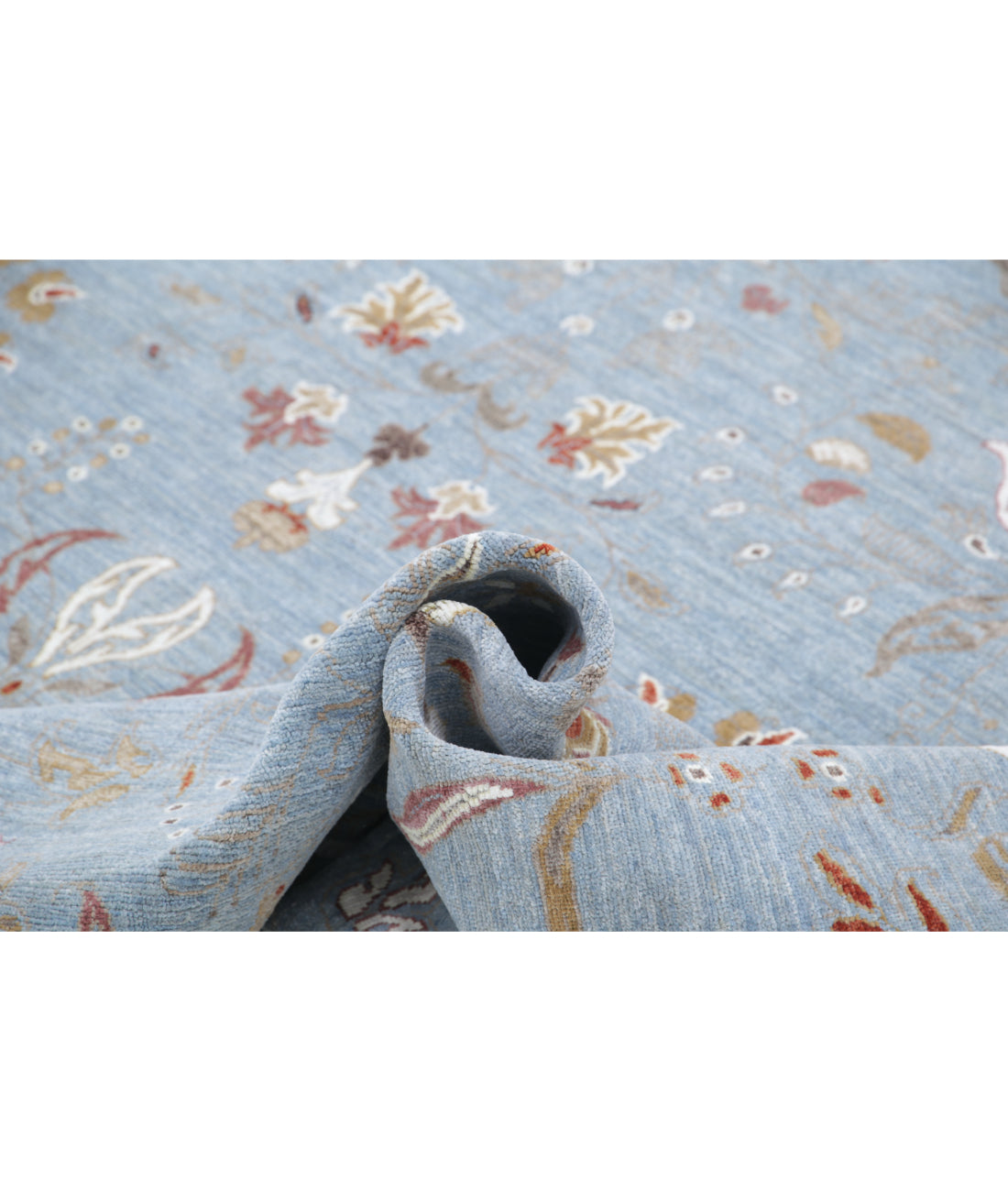 Hand Knotted Artemix Wool & Silk Rug - 8'11'' x 11'7'' 8'11'' x 11'7'' (268 X 348) / Blue / Red