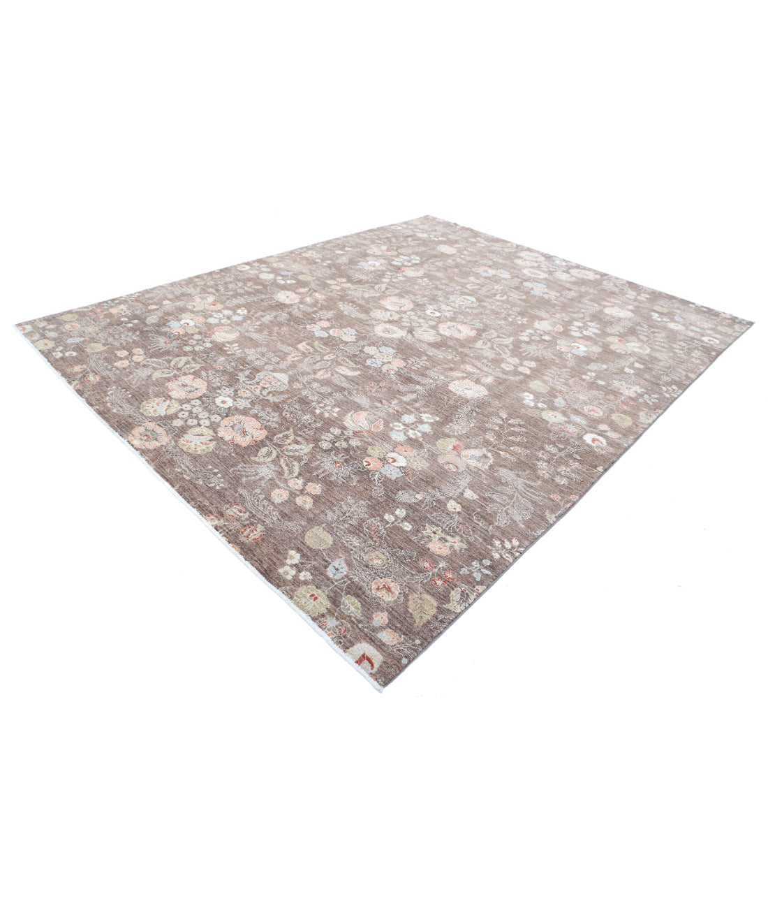 Hand Knotted Artemix Wool Rug - 8'10'' x 11'3'' 8'10'' x 11'3'' (265 X 338) / Brown / Ivory