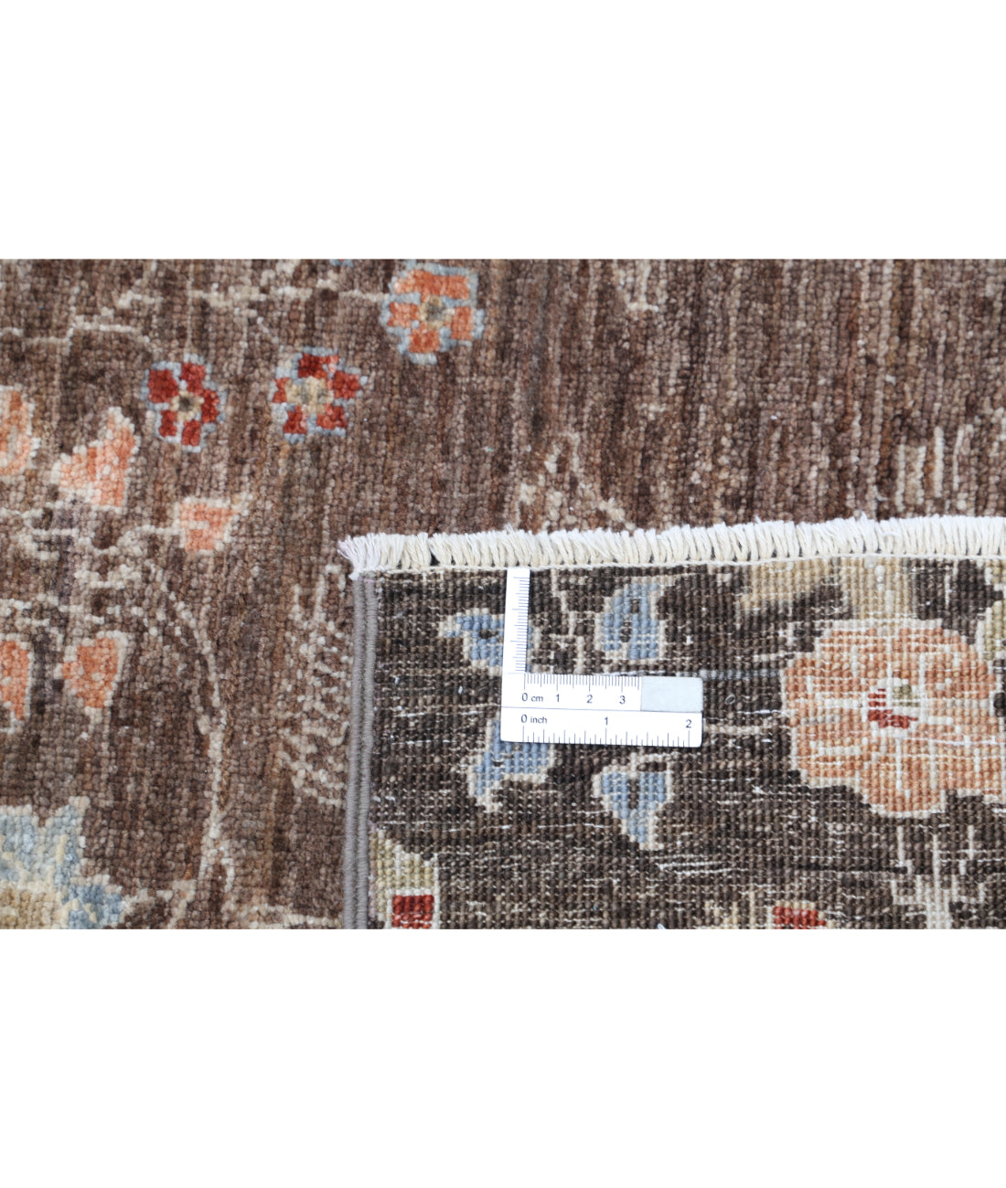 Hand Knotted Artemix Wool Rug - 8'10'' x 11'3'' 8'10'' x 11'3'' (265 X 338) / Brown / Ivory