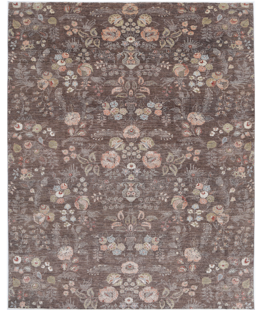 Hand Knotted Artemix Wool Rug - 8&#39;10&#39;&#39; x 11&#39;3&#39;&#39; 8&#39;10&#39;&#39; x 11&#39;3&#39;&#39; (265 X 338) / Brown / Ivory
