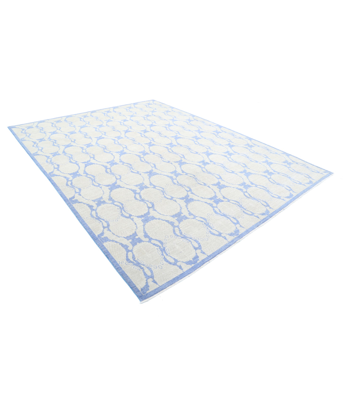 Hand Knotted Serenity Artemix Wool Rug - 8'10'' x 11'5'' 8'10'' x 11'5'' (265 X 343) / Blue / Ivory