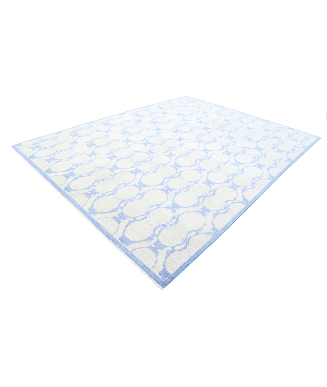 Hand Knotted Serenity Artemix Wool Rug - 8'10'' x 11'5'' 8'10'' x 11'5'' (265 X 343) / Blue / Ivory