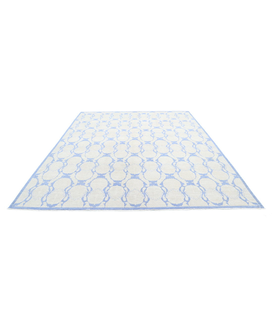Hand Knotted Serenity Artemix Wool Rug - 8'10'' x 11'5'' 8'10'' x 11'5'' (265 X 343) / Blue / Ivory