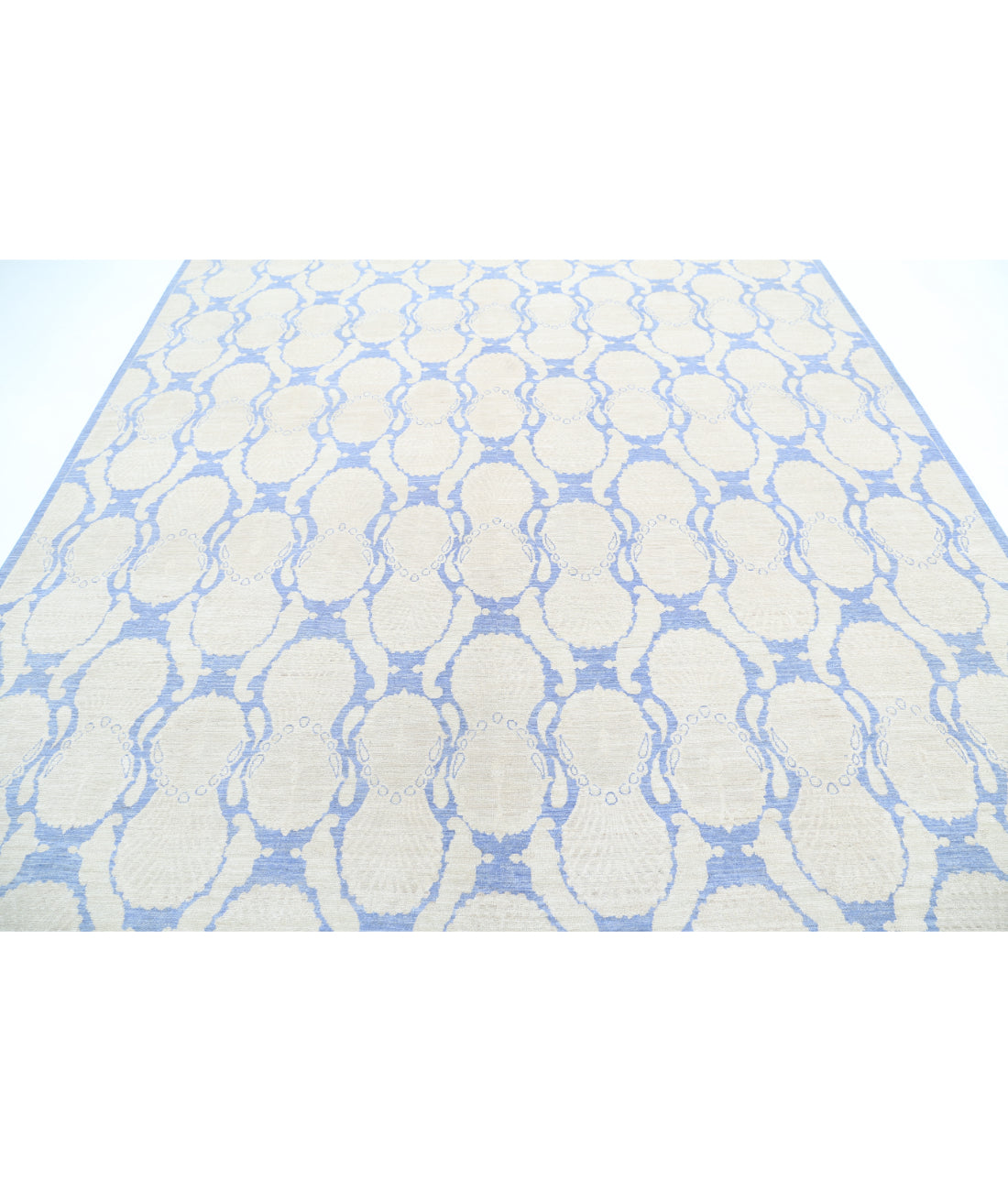 Hand Knotted Serenity Artemix Wool Rug - 8'10'' x 11'5'' 8'10'' x 11'5'' (265 X 343) / Blue / Ivory