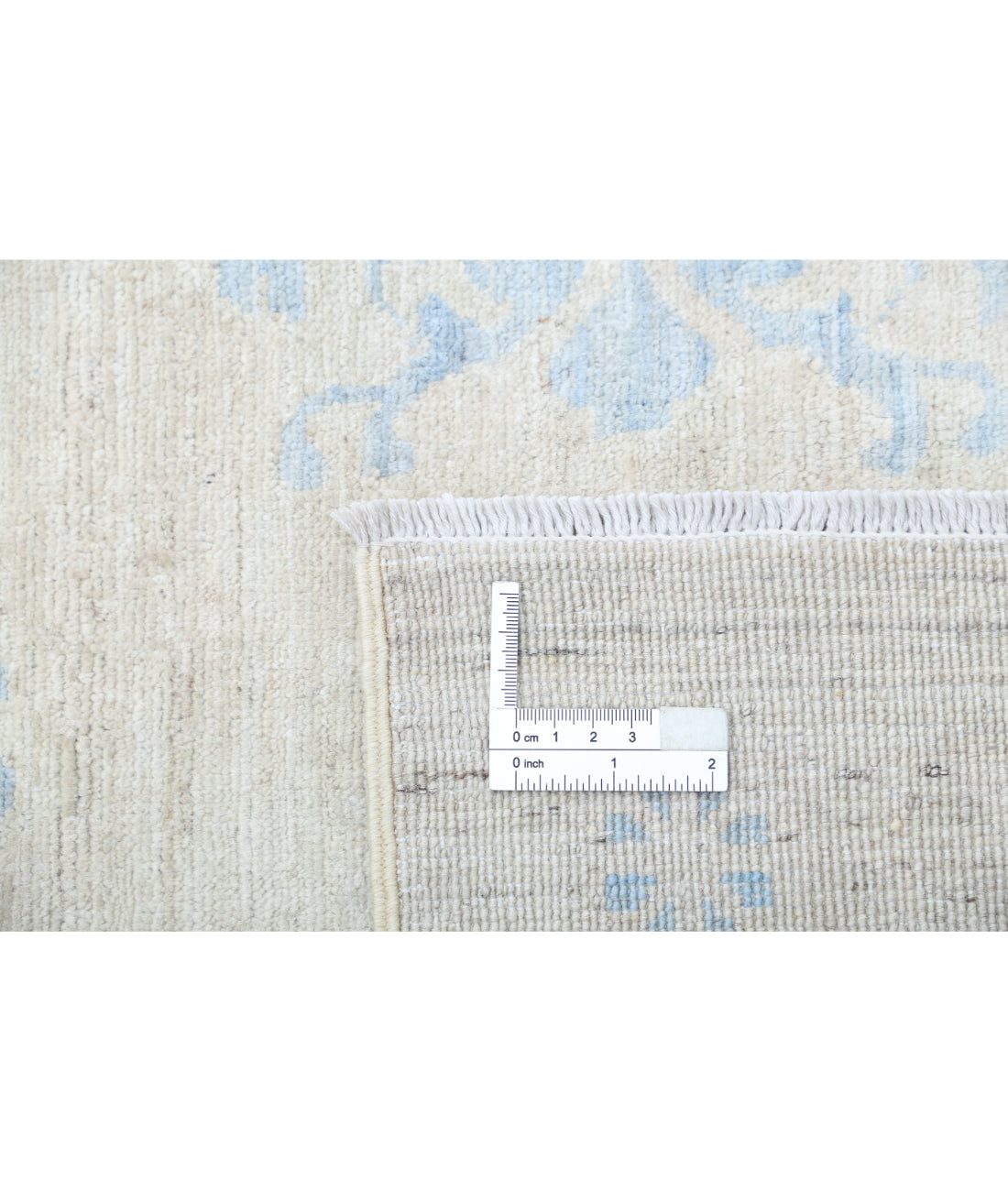 Hand Knotted Fine Serenity Wool Rug - 9'1'' x 12'1'' 9'1'' x 12'1'' (273 X 363) / Ivory / Blue