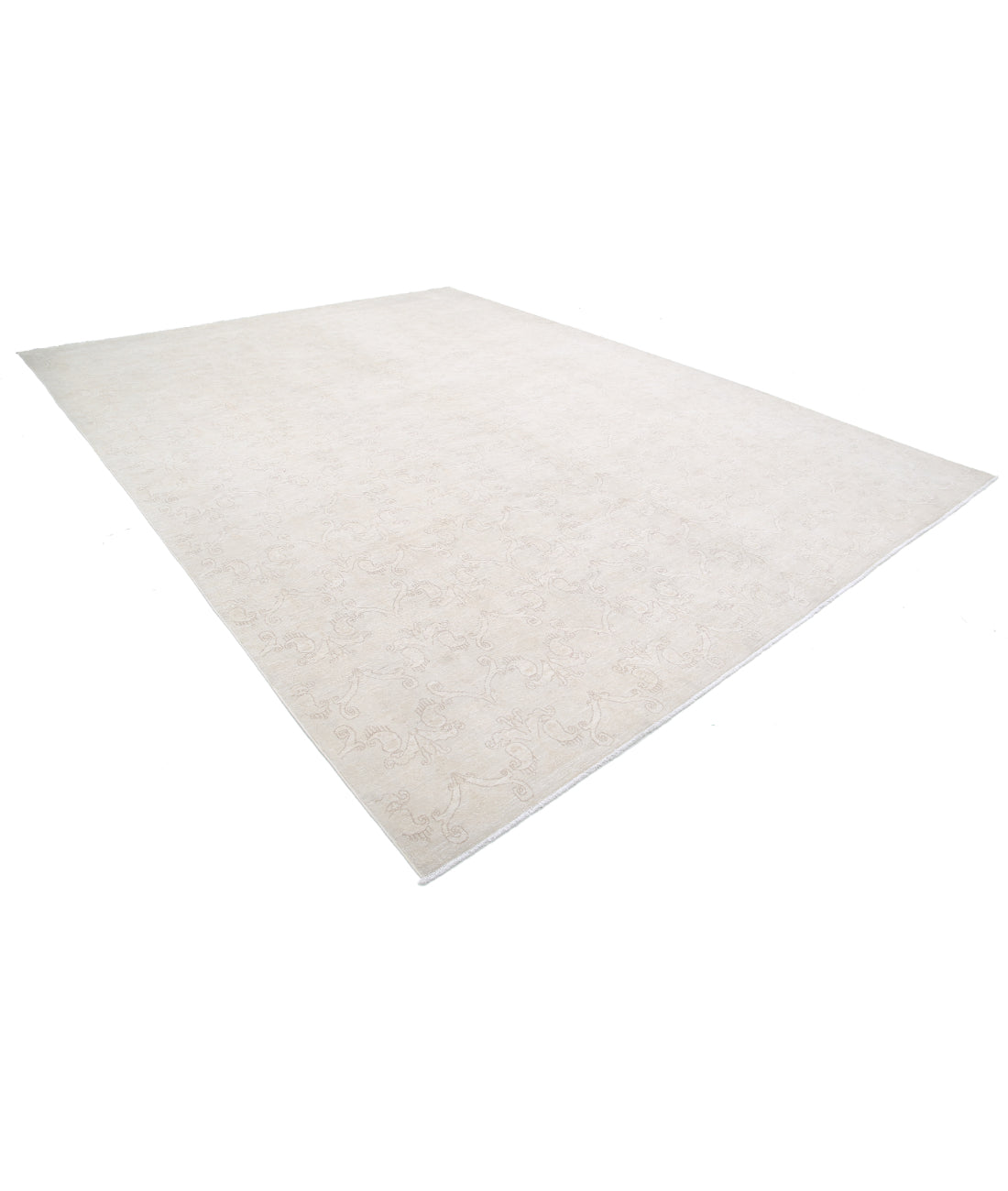 Hand Knotted Serenity Artemix Wool Rug - 11'0'' x 14'9'' 11'0'' x 14'9'' (330 X 443) / Ivory / Taupe