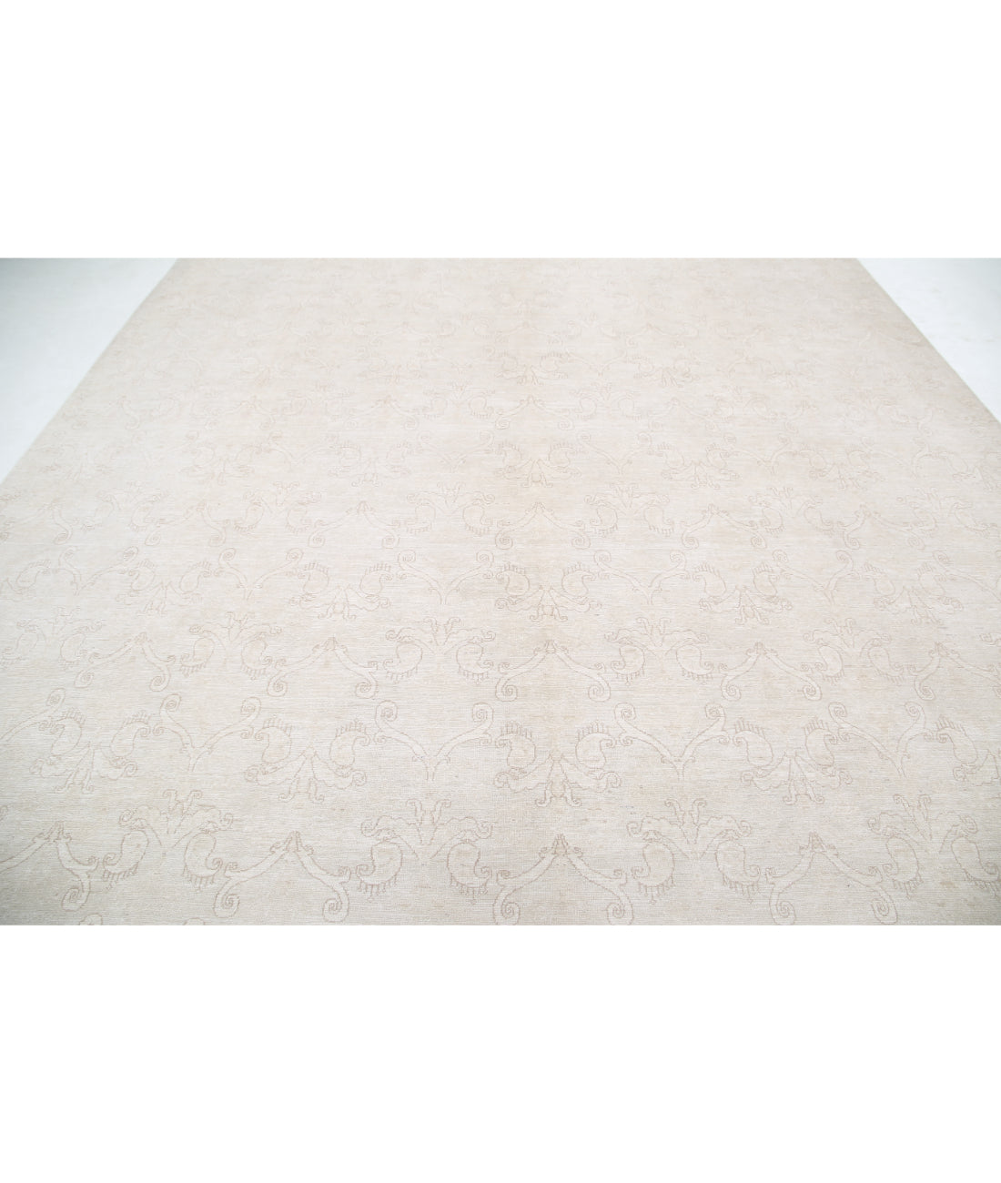 Hand Knotted Serenity Artemix Wool Rug - 11'0'' x 14'9'' 11'0'' x 14'9'' (330 X 443) / Ivory / Taupe