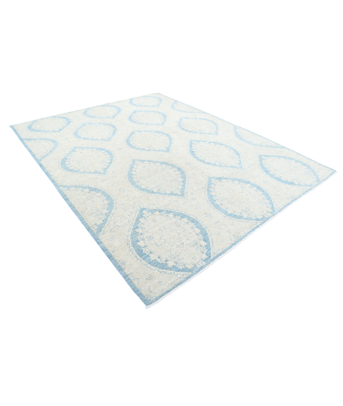 Hand Knotted Serenity Artemix Wool Rug - 8'0'' x 10'0'' 8'0'' x 10'0'' (240 X 300) / Blue / Ivory