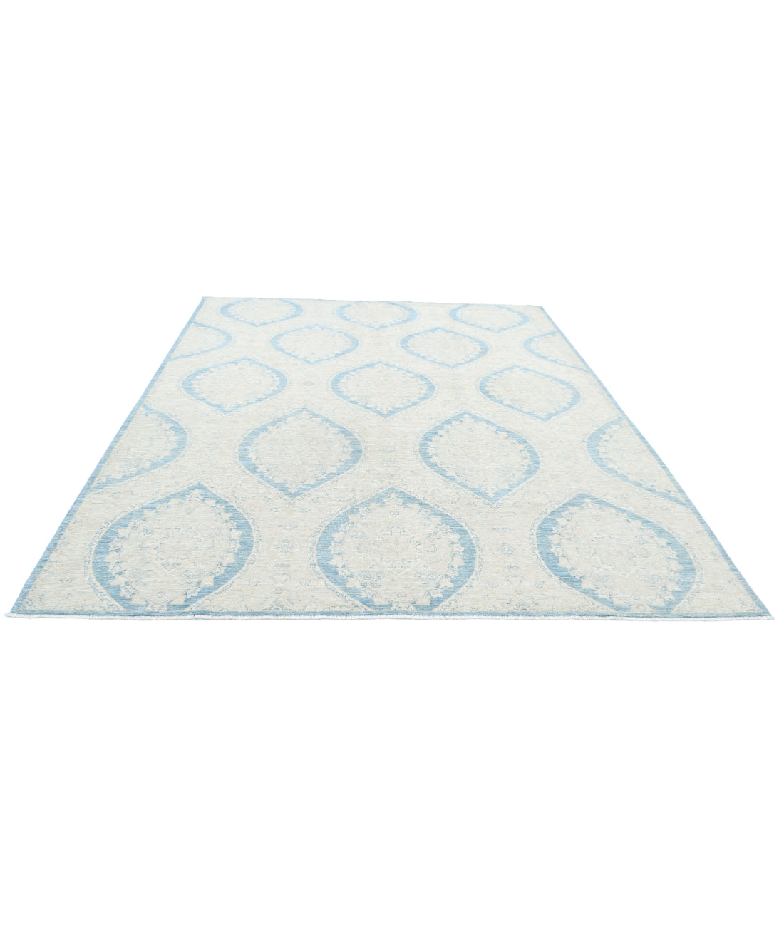 Hand Knotted Serenity Artemix Wool Rug - 8'0'' x 10'0'' 8'0'' x 10'0'' (240 X 300) / Blue / Ivory