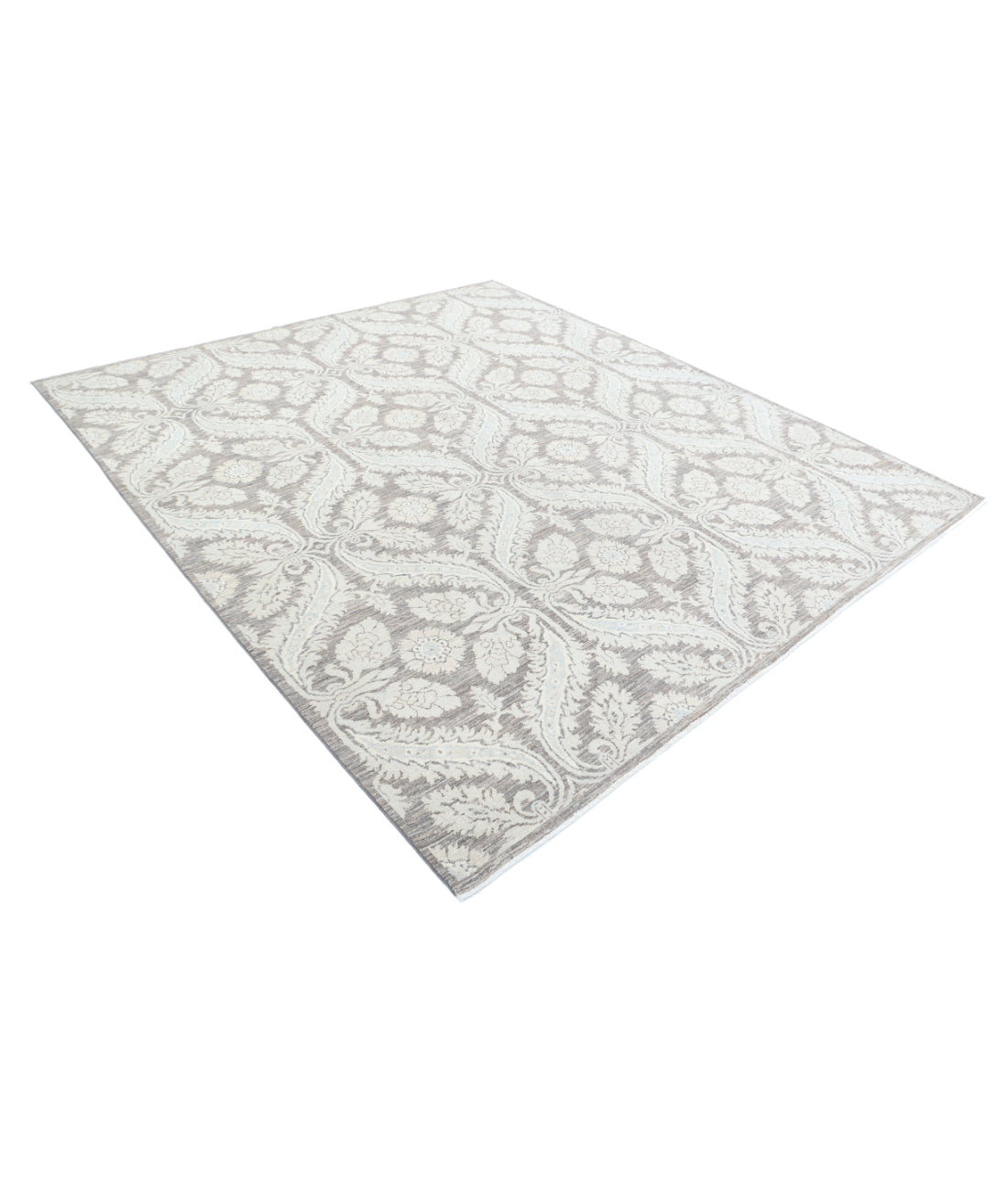Hand Knotted Art & Craft Wool Rug - 8'0'' x 8'11'' 8'0'' x 8'11'' (240 X 268) / Taupe / Ivory