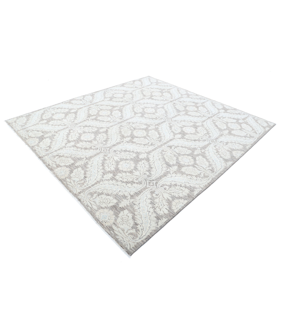 Hand Knotted Art & Craft Wool Rug - 8'0'' x 8'11'' 8'0'' x 8'11'' (240 X 268) / Taupe / Ivory