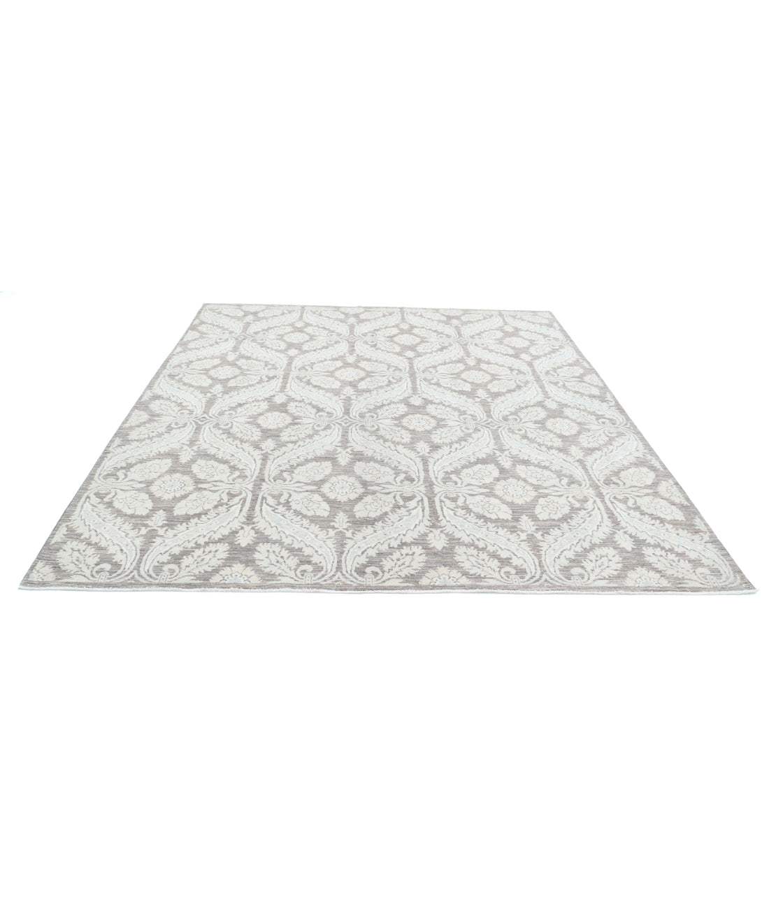 Hand Knotted Art & Craft Wool Rug - 8'0'' x 8'11'' 8'0'' x 8'11'' (240 X 268) / Taupe / Ivory