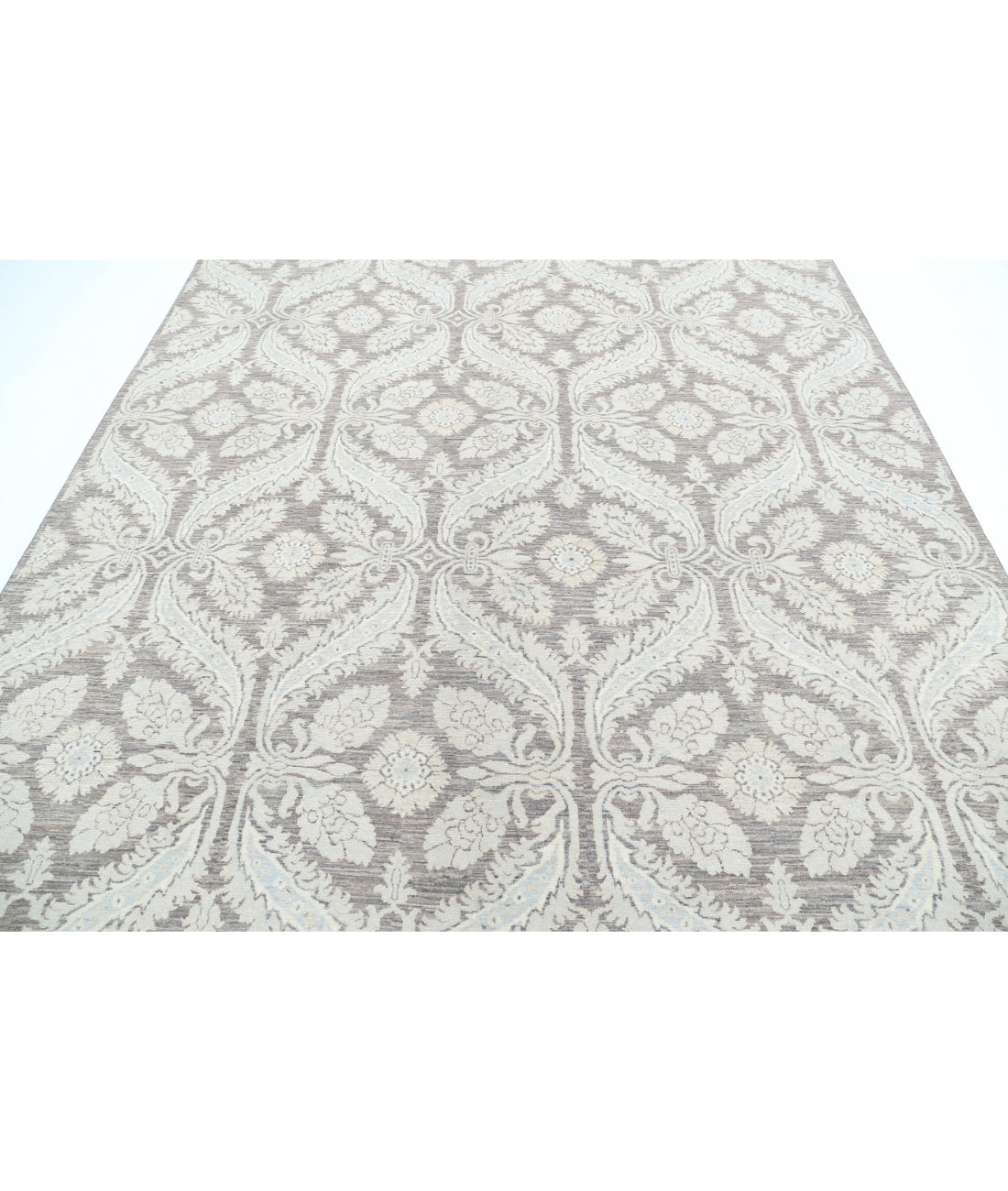 Hand Knotted Art & Craft Wool Rug - 8'0'' x 8'11'' 8'0'' x 8'11'' (240 X 268) / Taupe / Ivory