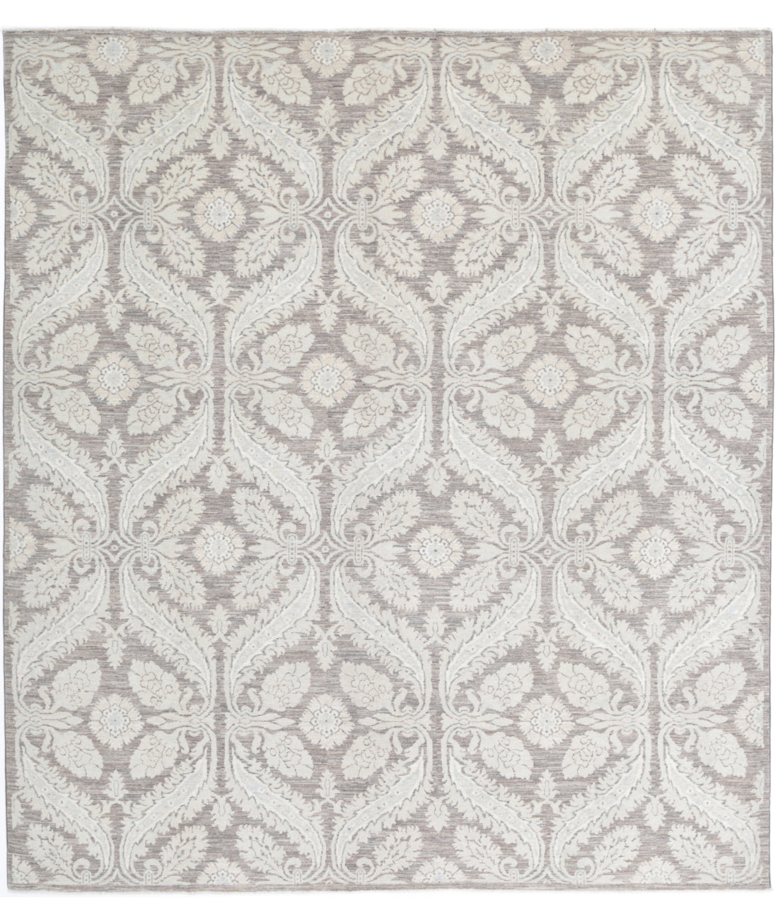 Hand Knotted Art & Craft Wool Rug - 8'0'' x 8'11'' 8'0'' x 8'11'' (240 X 268) / Taupe / Ivory