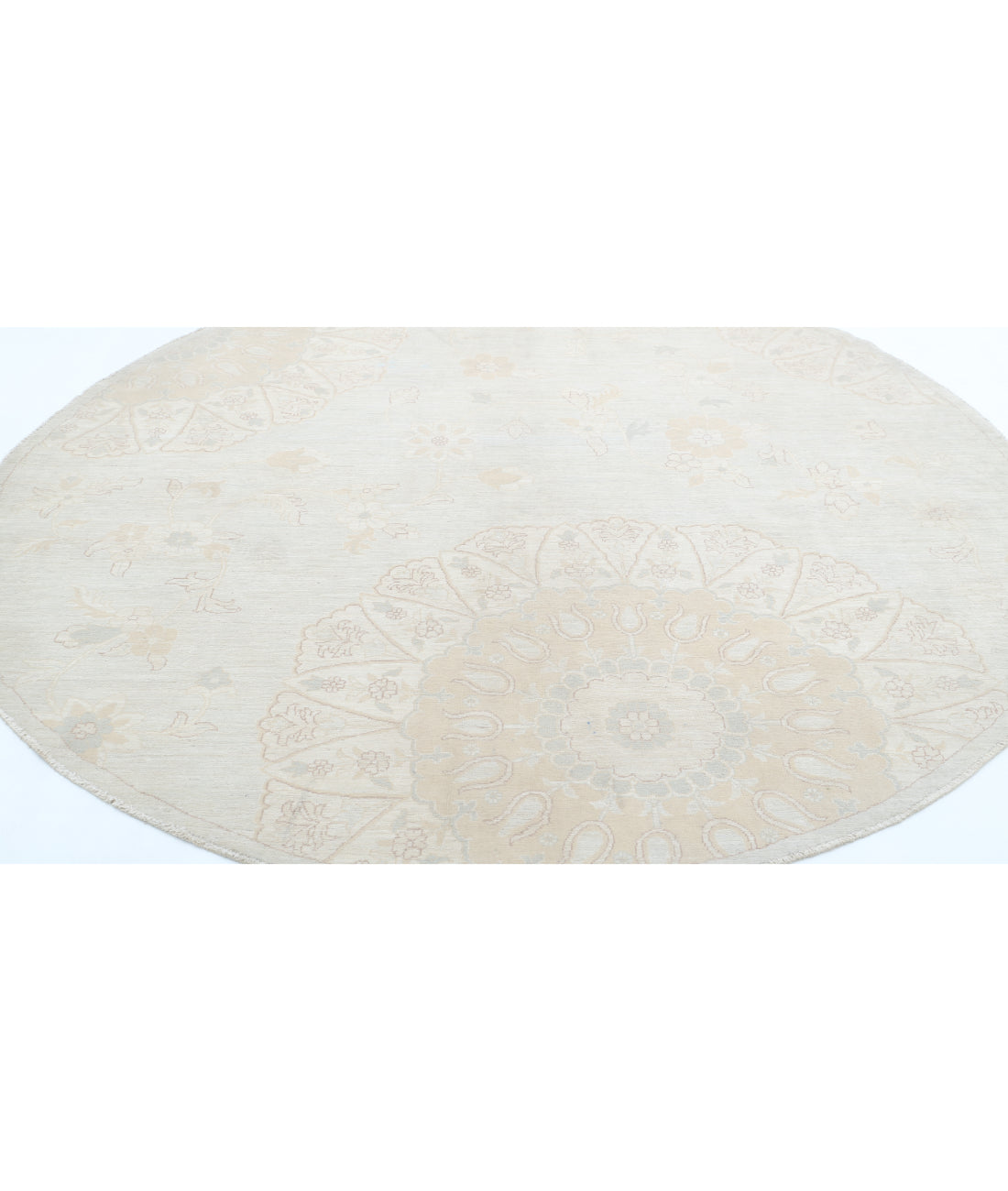 Hand Knotted Artemix Wool Rug - 7'8'' x 7'9'' 7'8'' x 7'9'' (230 X 233) / Grey / Ivory