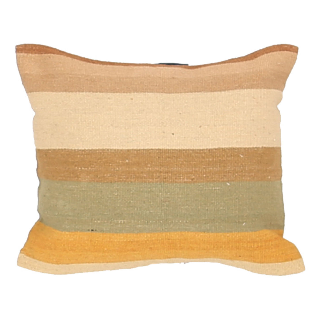 Hand Made Modern Stripe Wool & Cotton Pillow - 1'4'' x 1'4''