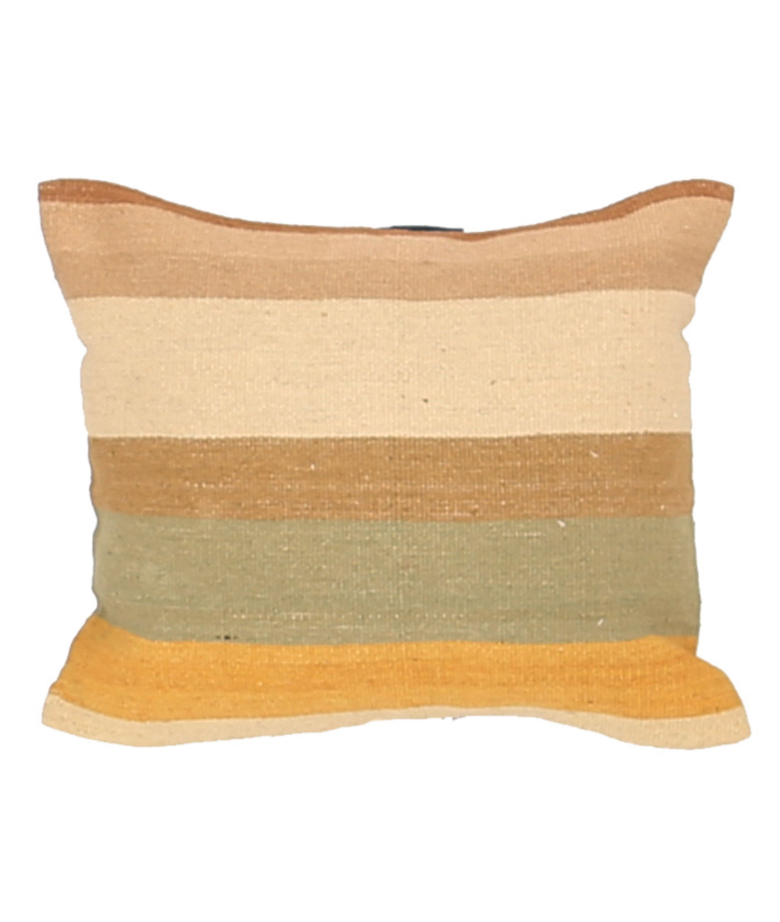 Hand Made Modern Stripe Wool & Cotton Pillow - 1'4'' x 1'4''