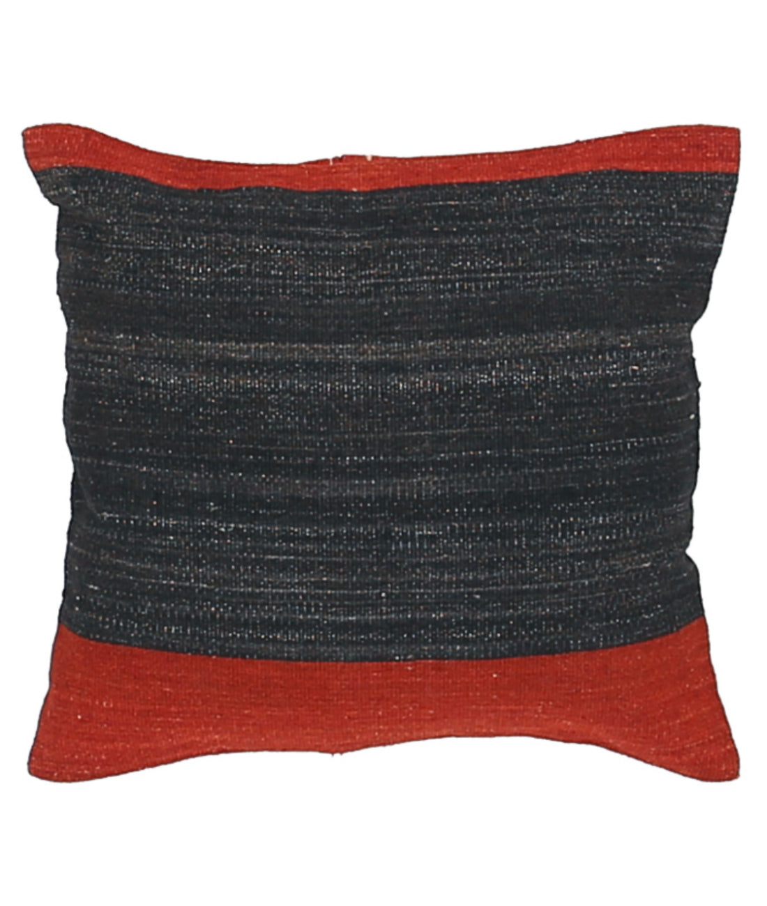 Almohada de lana y algodón a rayas moderna hecha a mano - 1'4'' x 1'4''