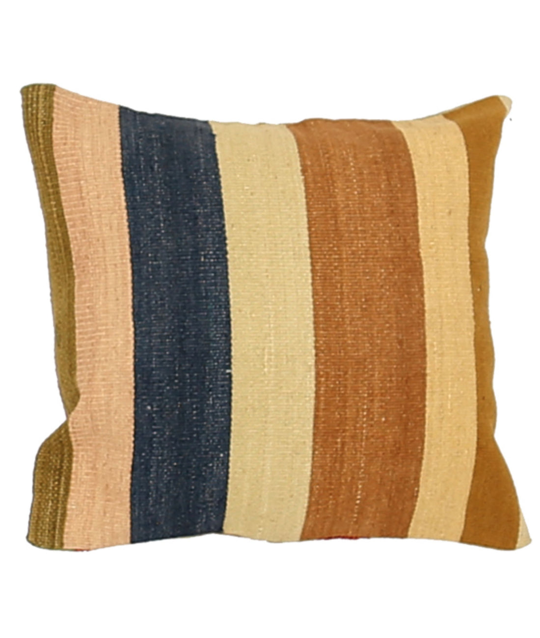 Hand Made Modern Stripe Wool & Cotton Pillow - 1'4'' x 1'4''
