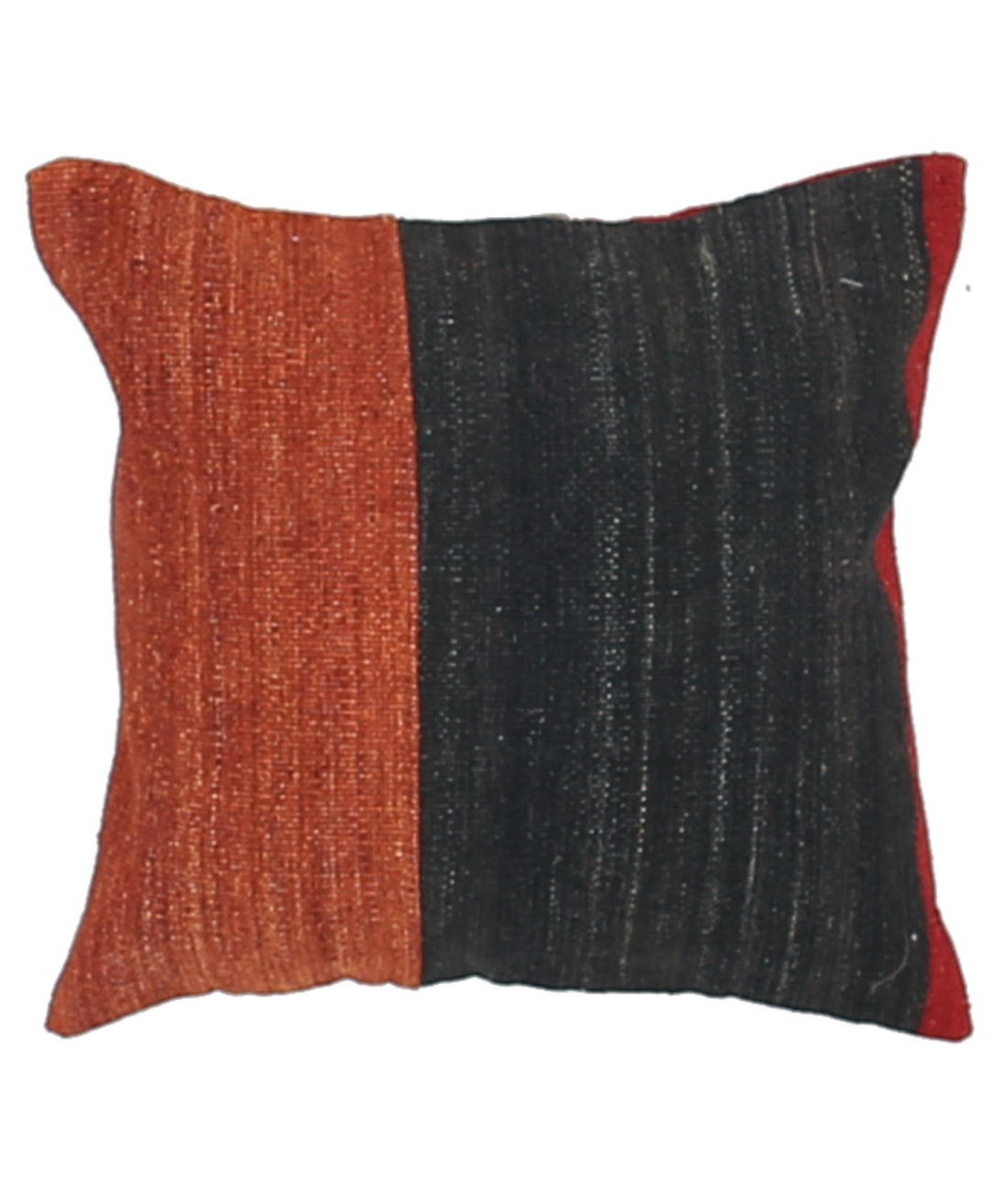 Hand Made Modern Stripe Wool & Cotton Pillow - 1'4'' x 1'4''
