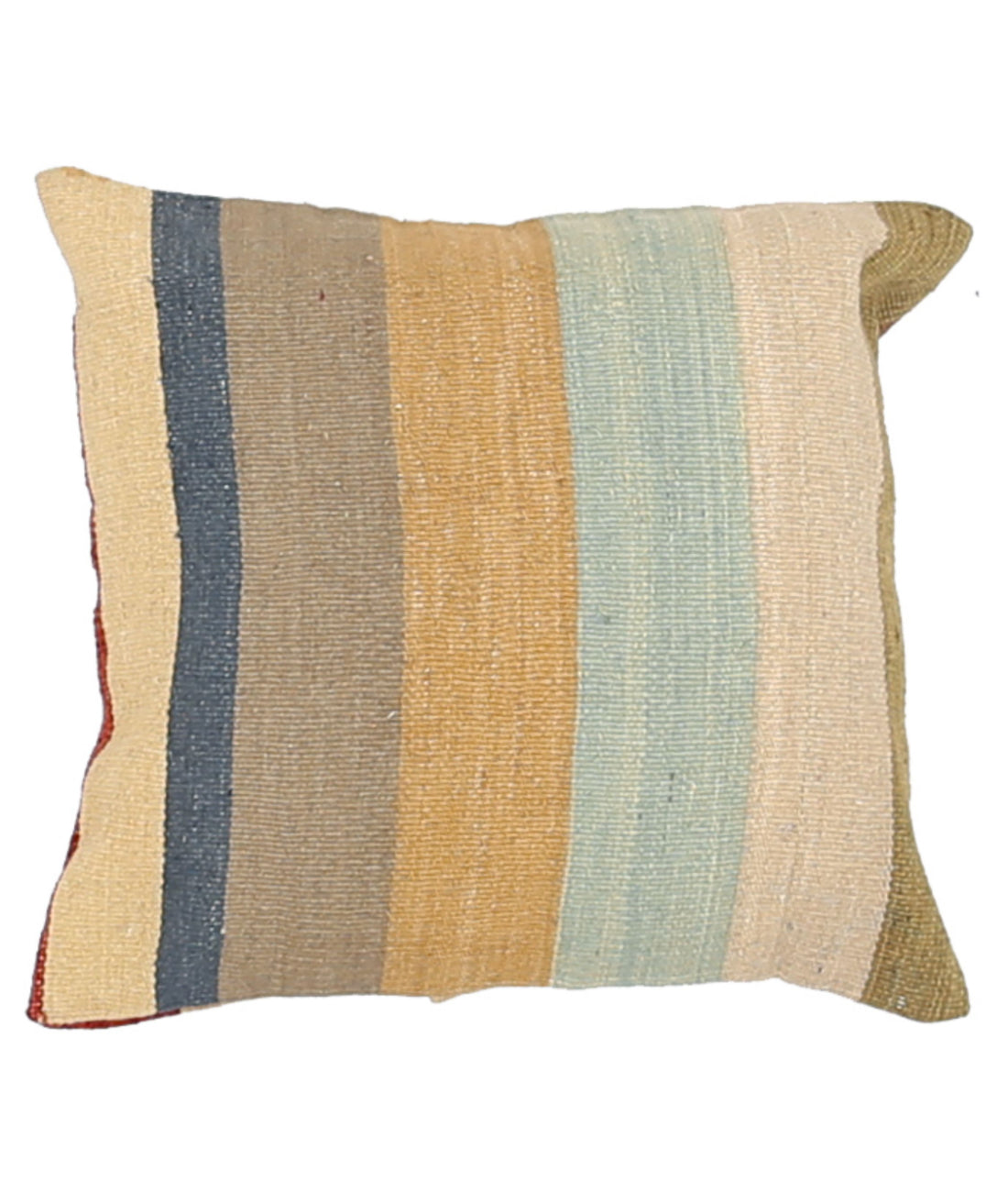 Hand Made Modern Stripe Wool & Cotton Pillow - 1'4'' x 1'4''