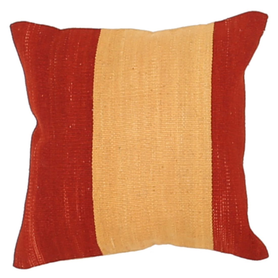 Hand Made Modern Stripe Wool & Cotton Pillow - 1'4'' x 1'4''