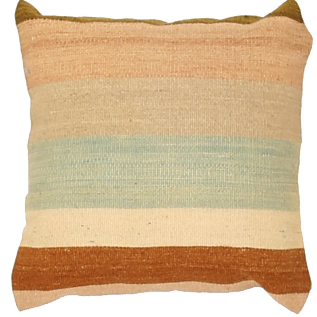 Hand Made Modern Stripe Wool & Cotton Pillow - 1'4'' x 1'4''