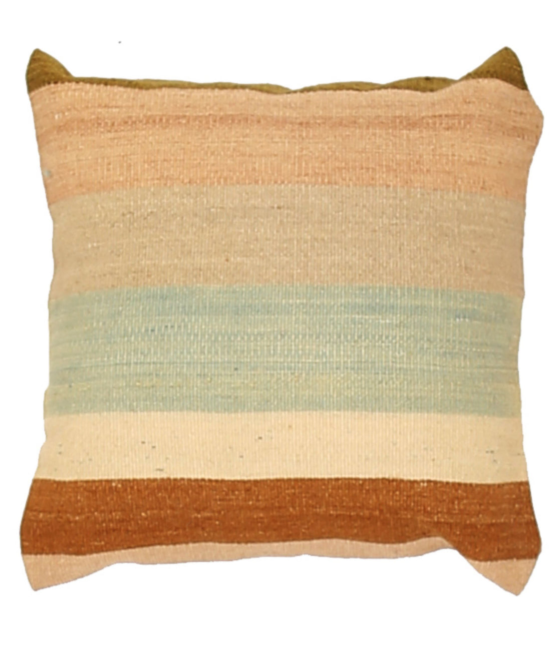 Hand Made Modern Stripe Wool & Cotton Pillow - 1'4'' x 1'4''
