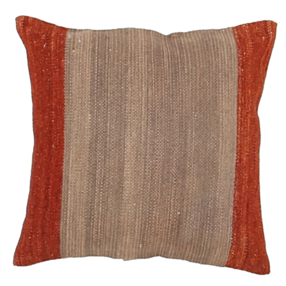 Hand Made Modern Stripe Wool & Cotton Pillow - 1'4'' x 1'4''