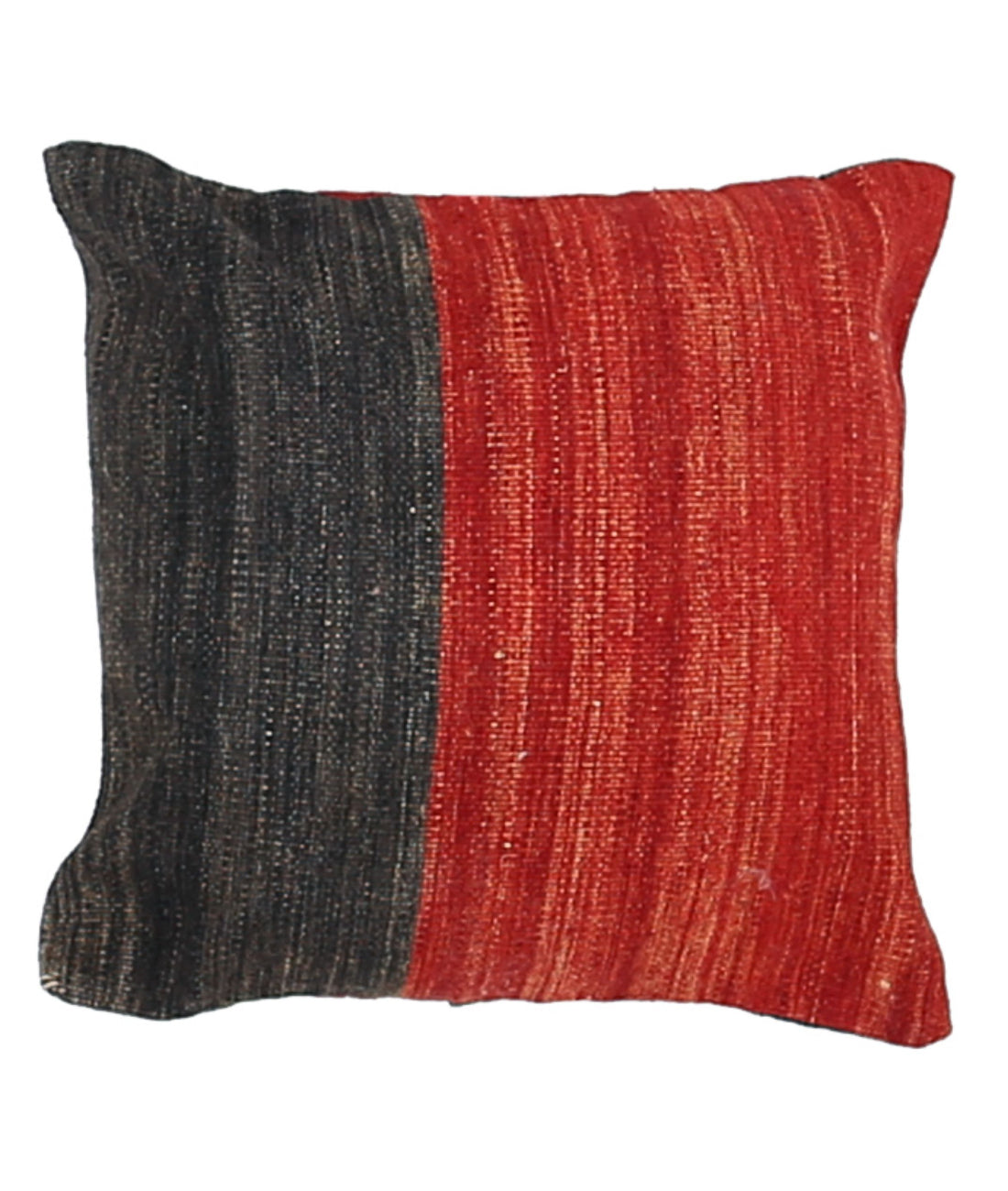 Hand Made Modern Stripe Wool & Cotton Pillow - 1'4'' x 1'4''