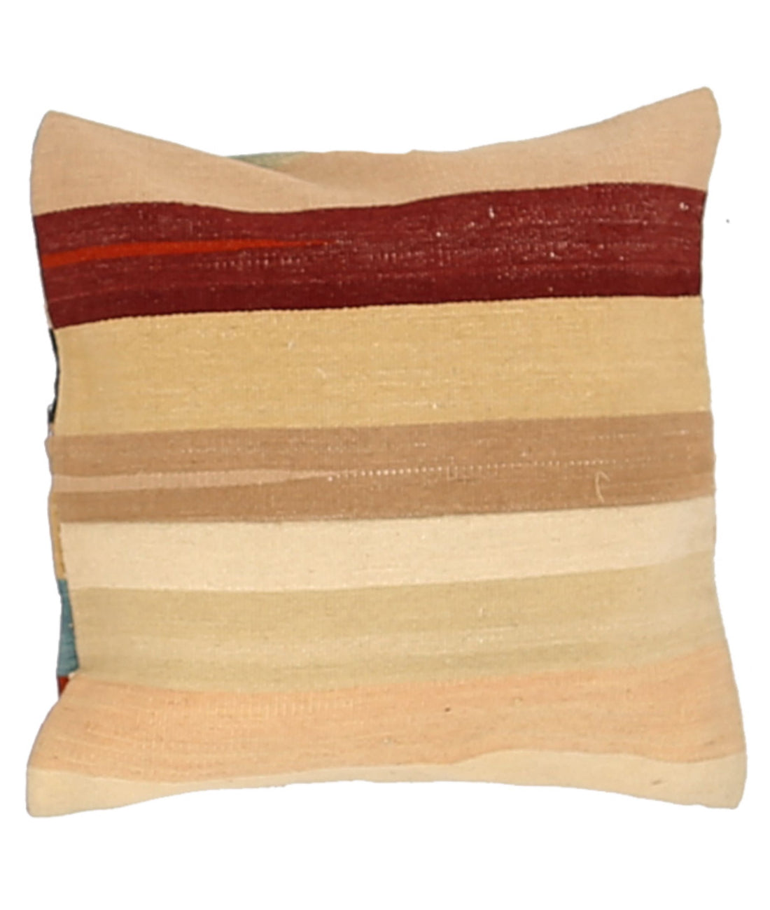 Hand Made Modern Stripe Wool & Cotton Pillow - 1'4'' x 1'4''