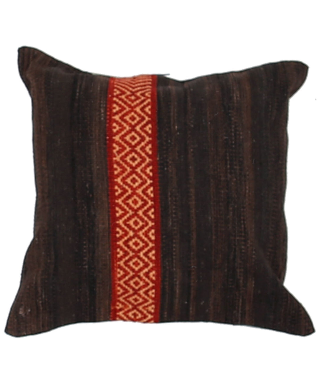 Almohada de lana y algodón a rayas moderna hecha a mano - 1'4'' x 1'4''