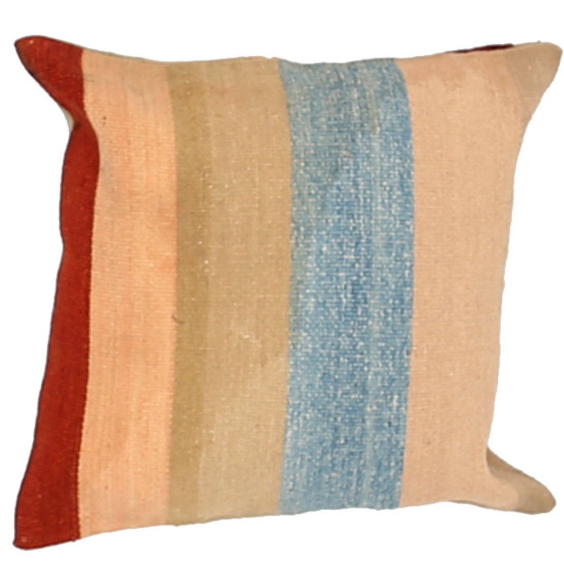 Hand Made Modern Stripe Wool & Cotton Pillow - 1'4'' x 1'4''