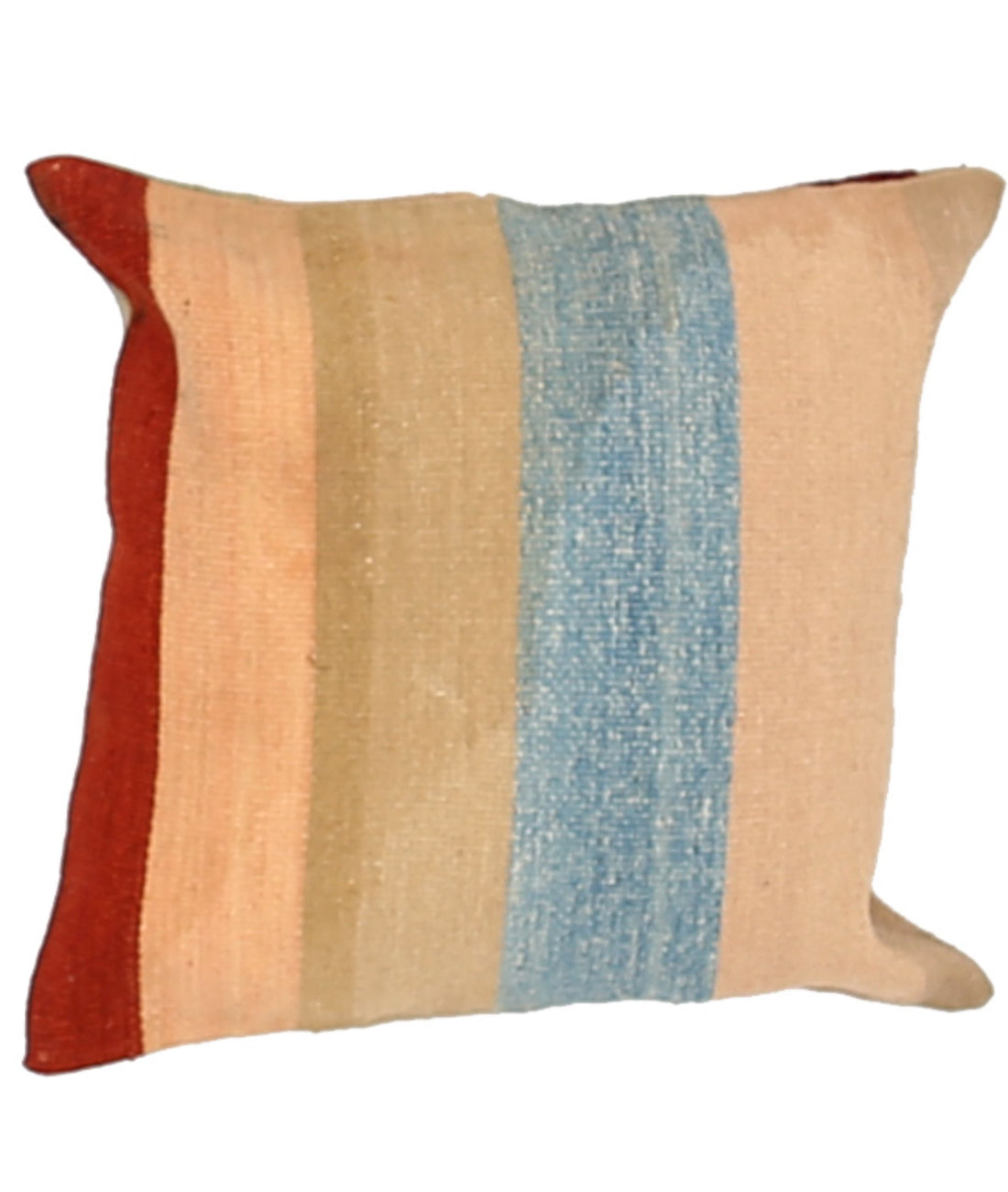 Hand Made Modern Stripe Wool & Cotton Pillow - 1'4'' x 1'4''