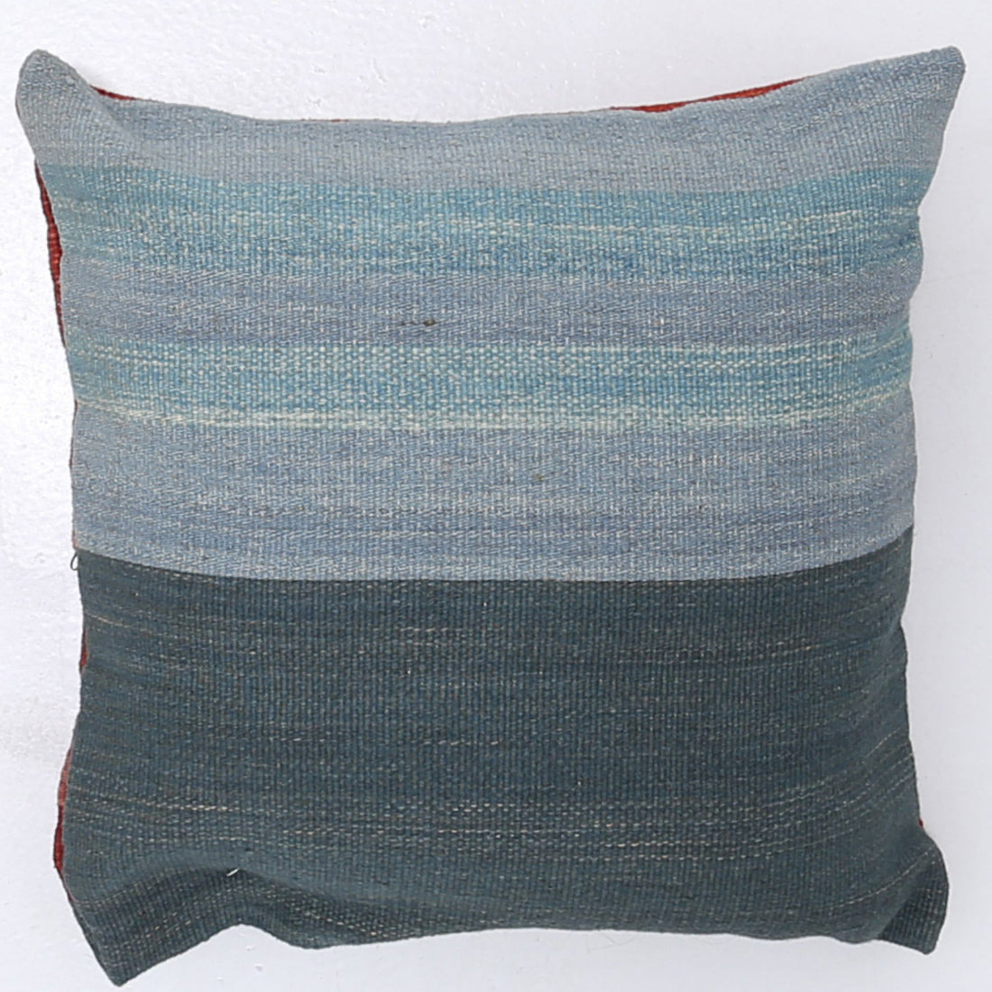 Hand Made Modern Stripe Wool & Cotton Pillow - 1'4'' x 1'4''